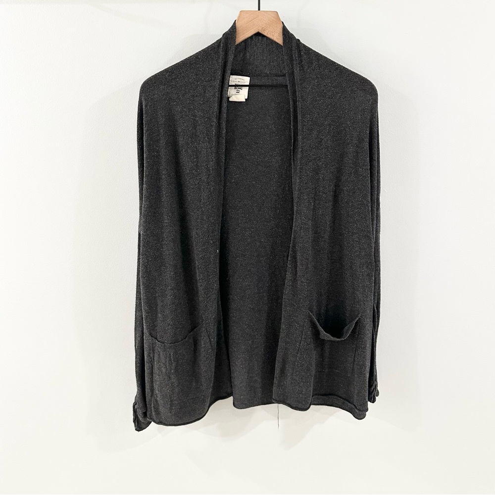 Billabong Open Front Pocket Cardigan Gray Size Small - Picture 2 of 6
